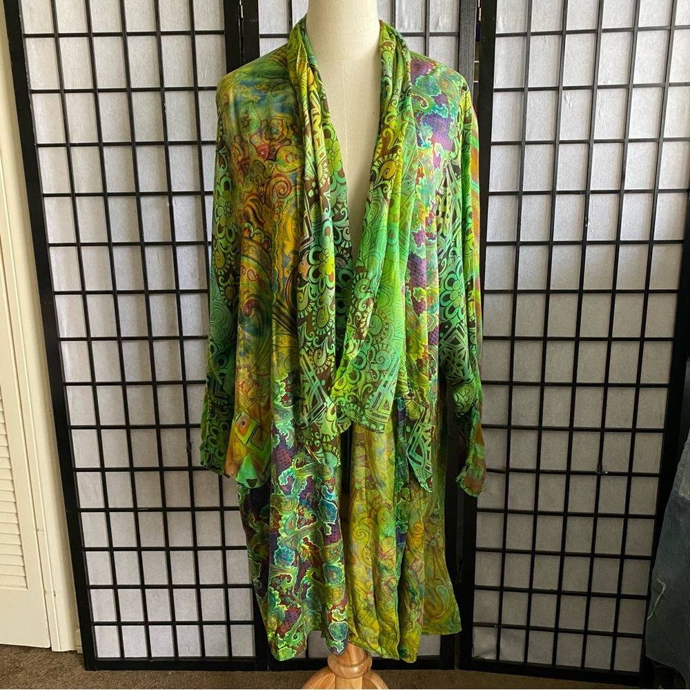 Abstract U R U Ethnic Rayon Duster One Size
